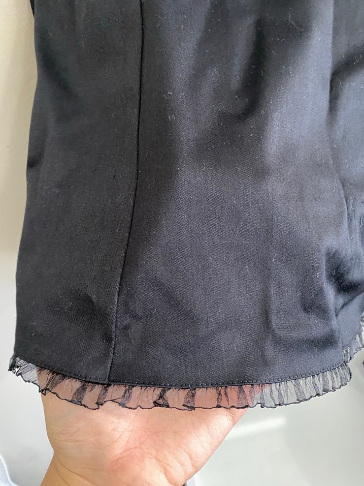 Drapeli Siyah Midi Etek - Görsel 2