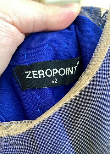 Drapeli Mavi Uzun Abiye Elbise - Görsel 2