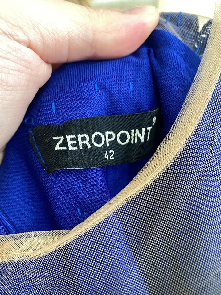 Drapeli Mavi Uzun Abiye Elbise - Görsel 2