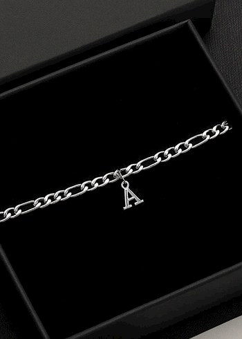 925 GÜMÜŞ HARF DETAYLI ÇİFT BİLEKLİĞİ - Görsel 4