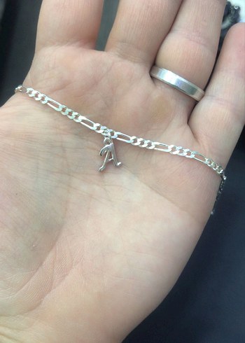 925 GÜMÜŞ HARF DETAYLI ÇİFT BİLEKLİĞİ - Görsel 3