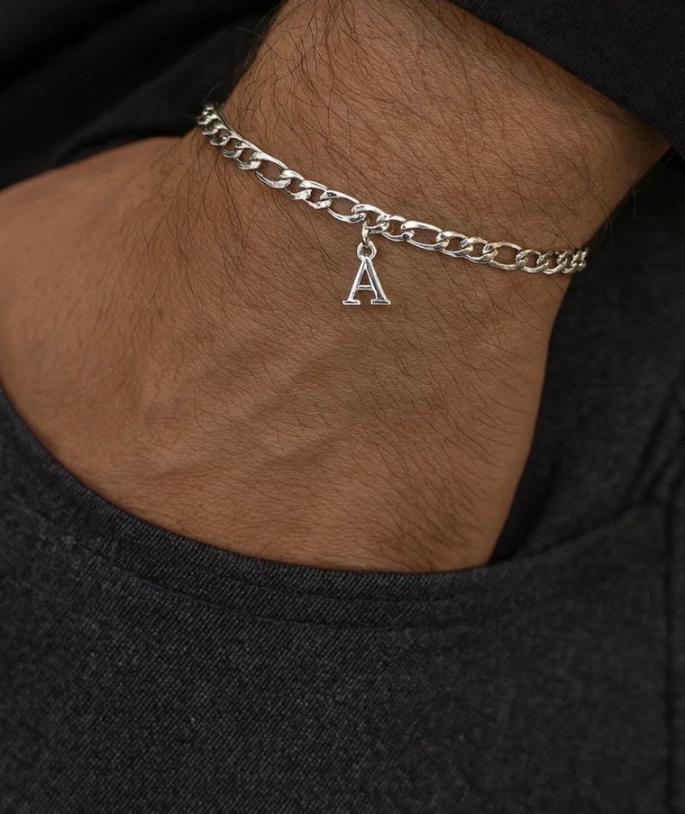 925 GÜMÜŞ HARF DETAYLI ÇİFT BİLEKLİĞİ - Görsel 2