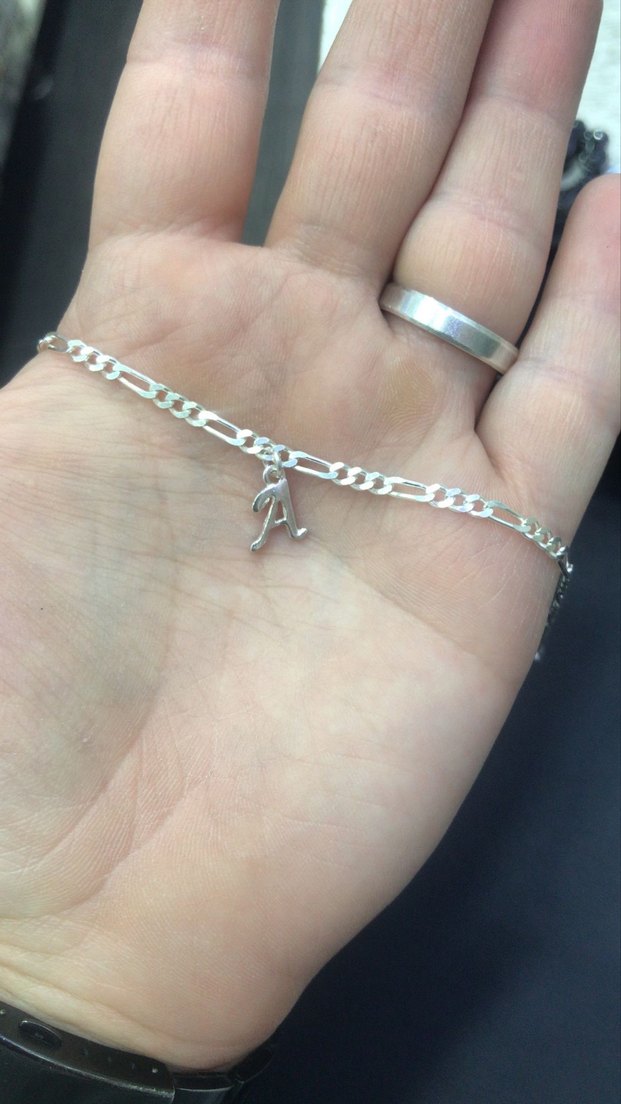 925 GÜMÜŞ HARF DETAYLI ÇİFT BİLEKLİĞİ - Görsel 3