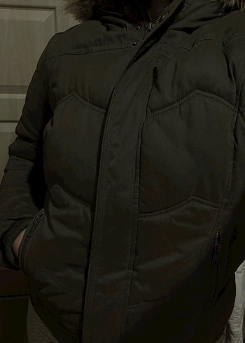 Kürk Detaylı Kadın Kışlık Mont Mavi - Görsel 2