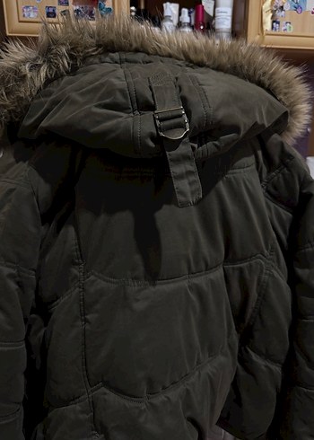 Kürk Detaylı Kadın Kışlık Mont Mavi - Görsel 8