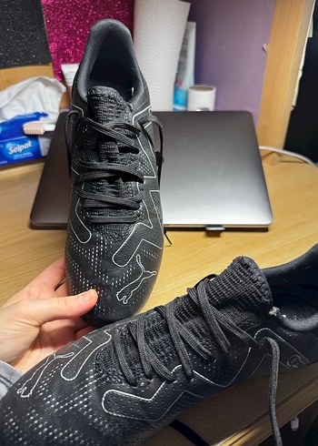 Siyah Erkek Futbol Ayakkabısı Velcro Bağcıklı - Görsel 6