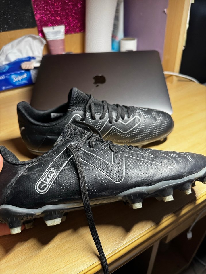 Siyah Erkek Futbol Ayakkabısı Velcro Bağcıklı - Görsel 2