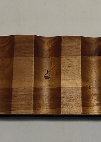 Koyu Kahverengi Ahşap Şişe Rafi - Görsel 2