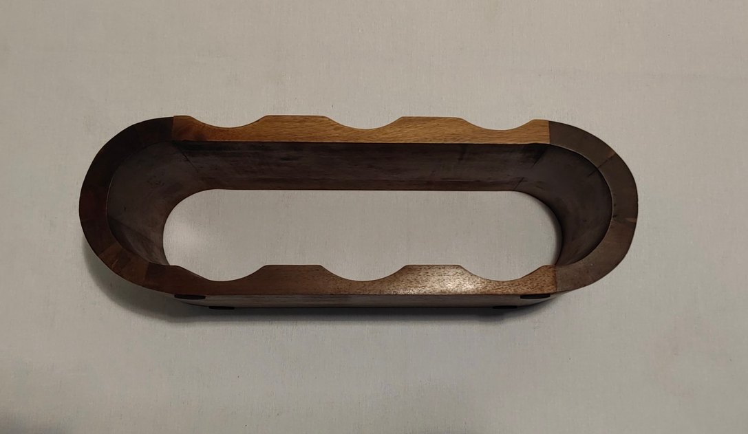 Koyu Kahverengi Ahşap Şişe Rafi - Görsel 4