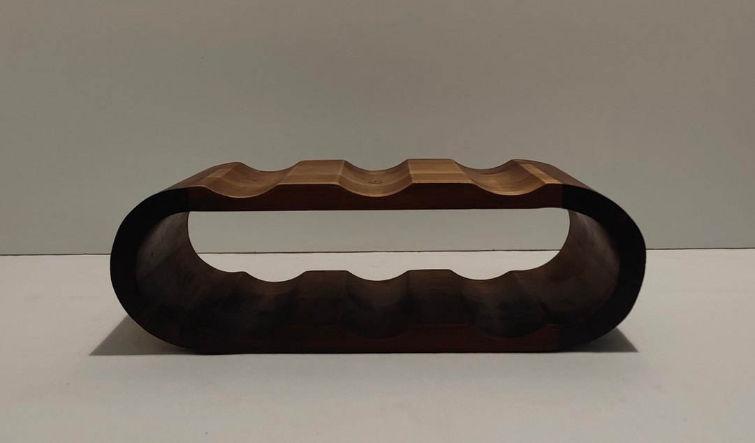 Koyu Kahverengi Ahşap Şişe Rafi - Görsel 3