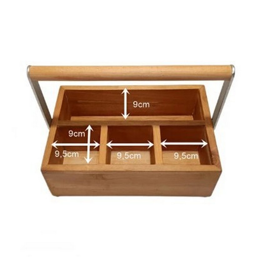 Kayın Ağacından 4li Organizer Mutafak Banyo - Görsel 3