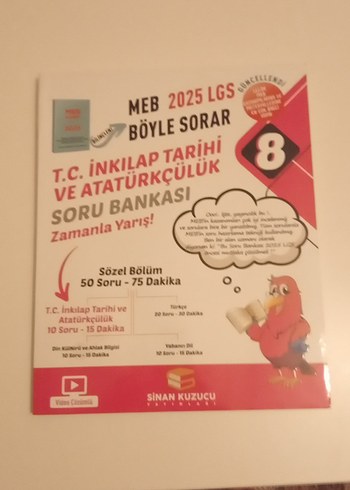 8. sınıf Sinan Kuzucu Yayınları İnkılap Tarihi Soru bankası
