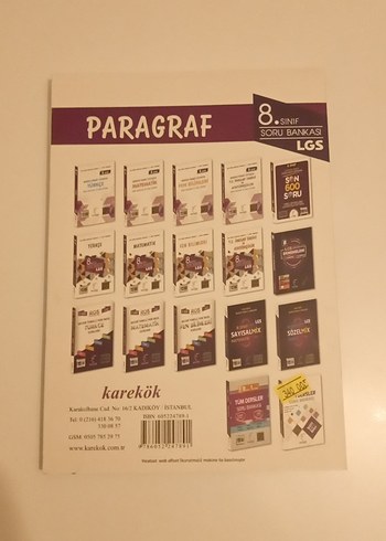 8. Sınıf LGS Karekök Yayınları Paragraf Soru Bankası
