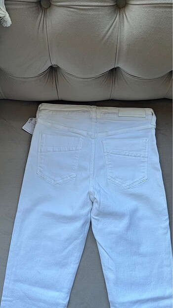 36 Beden Beyaz kot pantalon