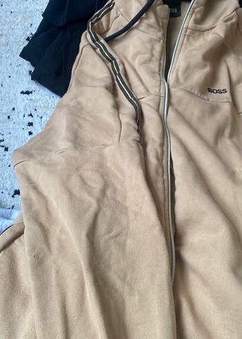 Hugo Boss BOSS Kapüşonlu Kahverengi Fermuarlı Erkek Sweatshirt