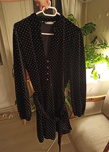 Zara Mini Kadife Elbise 