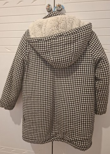 Düğmeli kız Çocuk Gri Palto - Görsel 3