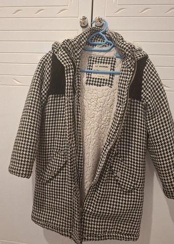 Düğmeli kız Çocuk Gri Palto - Görsel 2