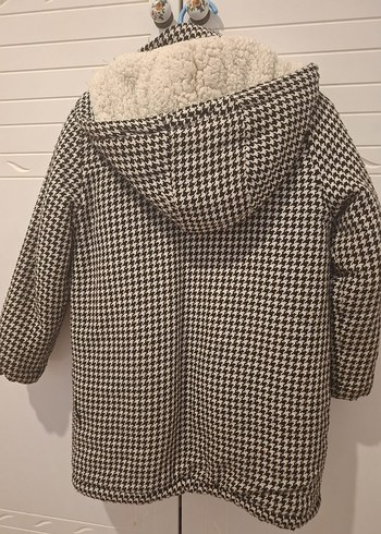 Düğmeli kız Çocuk Gri Palto - Görsel 4