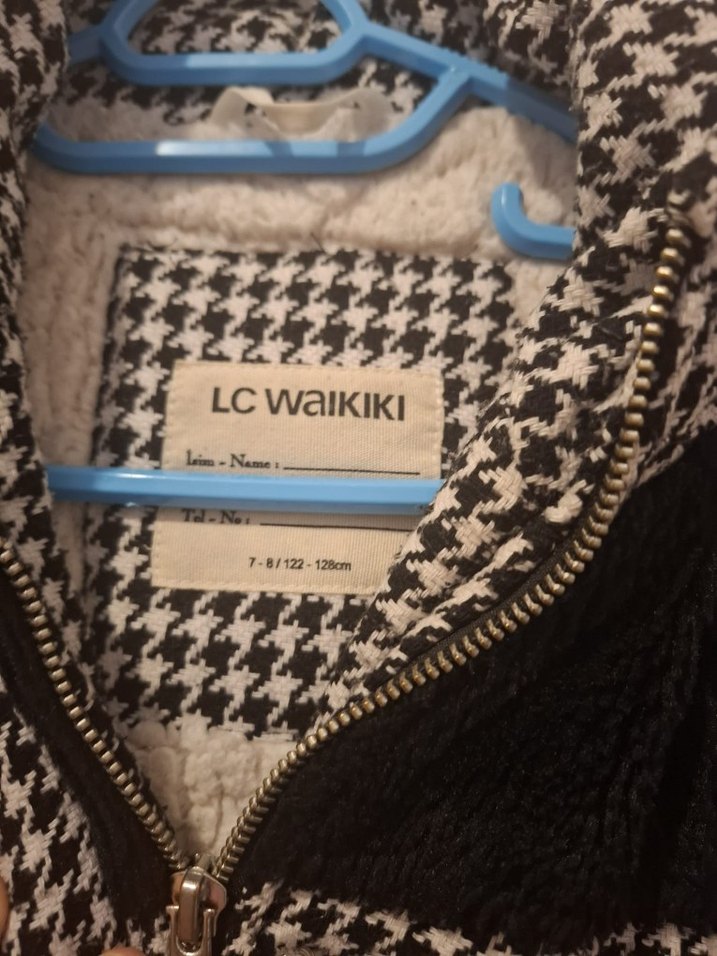 Düğmeli kız Çocuk Gri Palto - Görsel 5