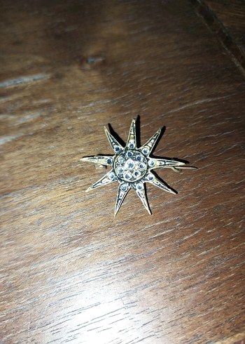 Elmas montur vintage broş - Görsel 2