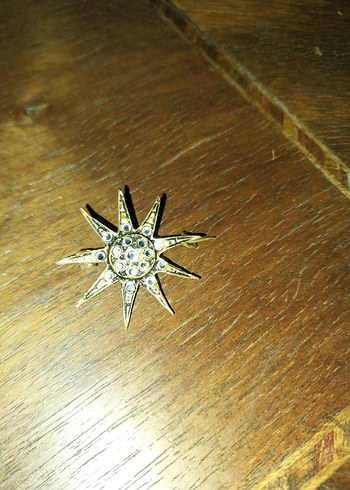 Elmas montur vintage broş - Görsel 3