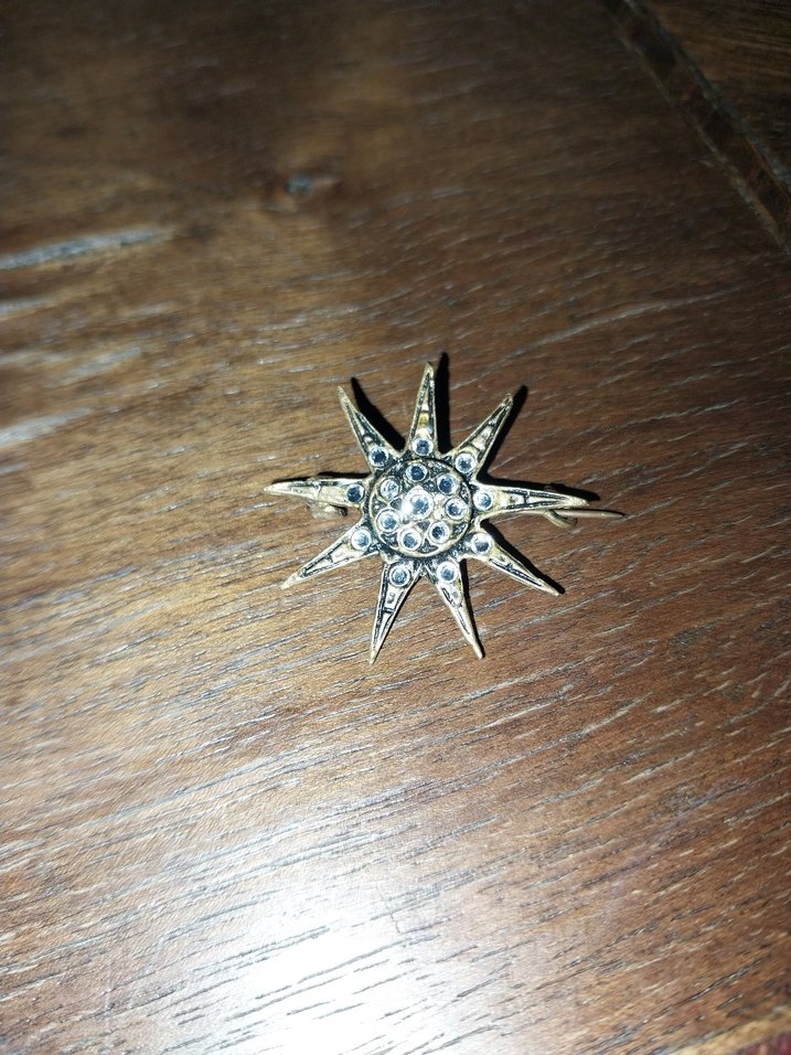 Elmas montur vintage broş - Görsel 2