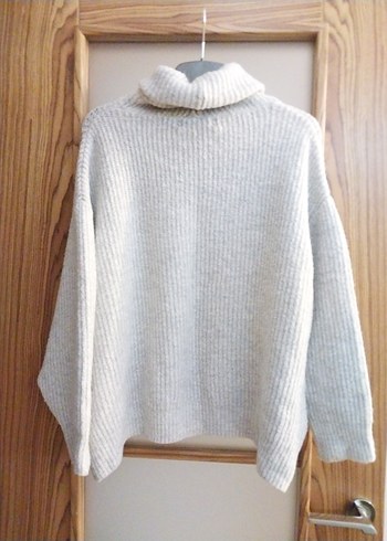 Bej Balıkçı Yaka Örgü Kadın Kazak - Görsel 6