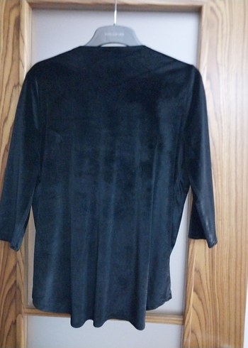 Siyah Drapeli Uzun Kollu Bluz - Görsel 4