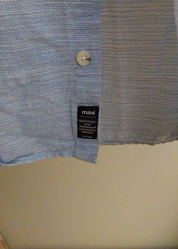 Mavi Keten Erkek Gömlek - Görsel 2