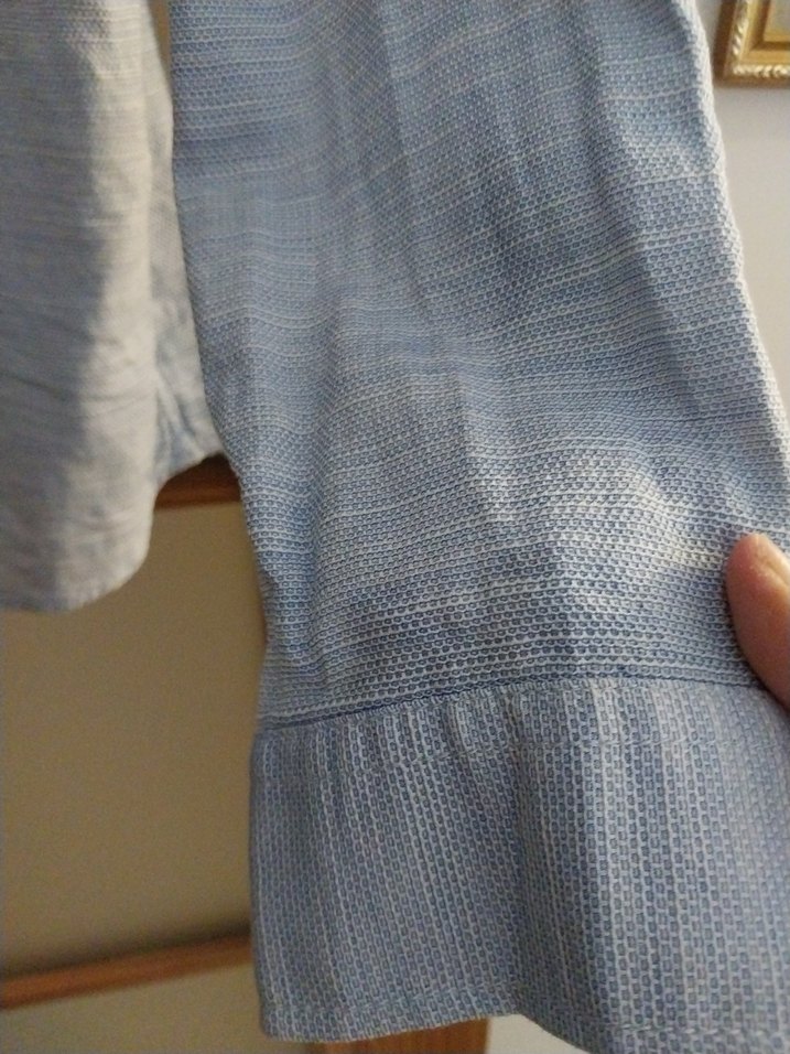 Mavi Keten Erkek Gömlek - Görsel 5