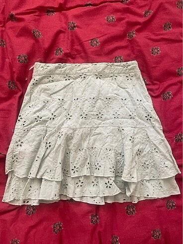 BSL FASHION Mini Yazlık Etek Su Yeşili