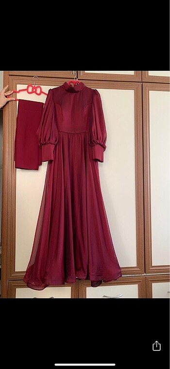40 Beden bordo Renk Hennin abiye