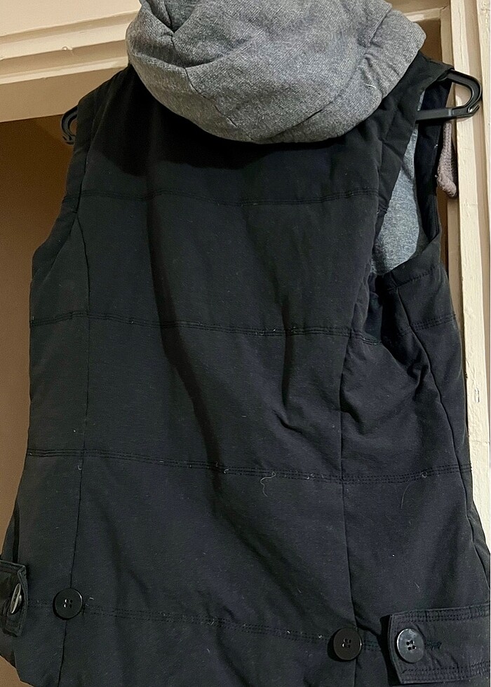 Kaz tüylü kapüşonlu yelek - Görsel 2