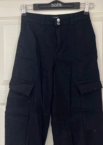 LC Waikiki Siyah Bol Kesim Midi Kadın kargo pantolon