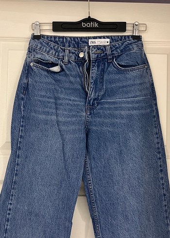 Zara Dümdüz Kesim Mavi Kadın Kot Pantolon