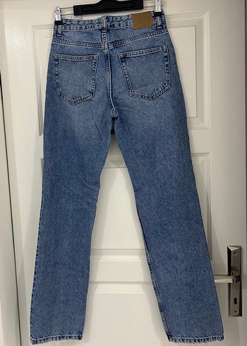36 Beden mavi Renk Kadın Mavi Yırtık Denim Midi Jean