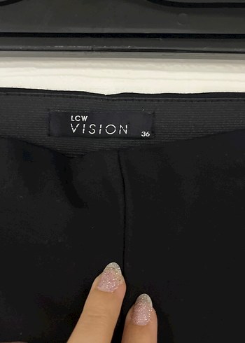 36 Beden Kadın Siyah Kumaş Pantolon Midi Boy