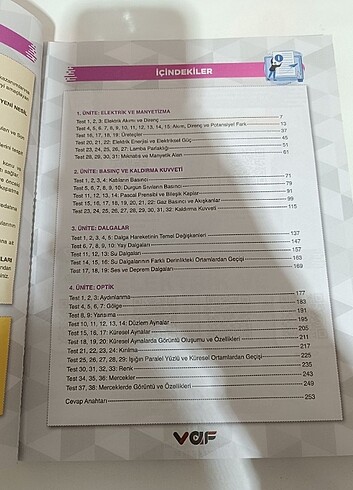 Vaf yayınları 10. Sınıf fizik soru bankası