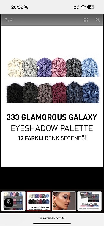 Alix Avien 12 li Far Paleti - Eyeshadow Palette 333 Glamorous Galaxy 15,6 g
