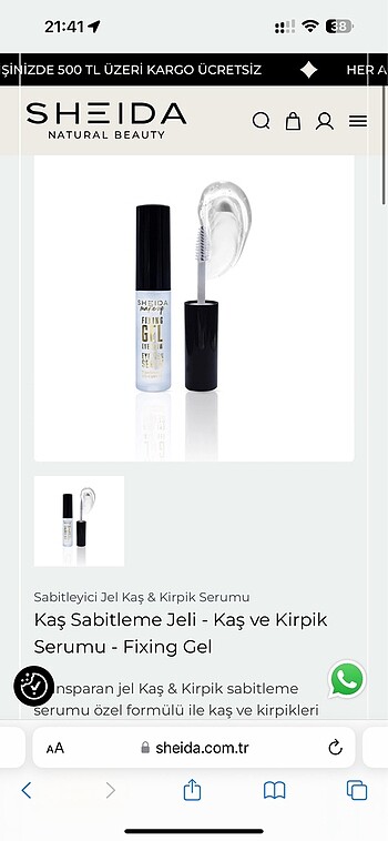 Beden Sheida makeup Kaş Sabitleme Jeli - Kaş ve Kirpik Serumu - Fixing