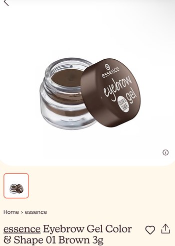 essence Eyebrow Gel Color & Shape 01 Brown - Görsel 2