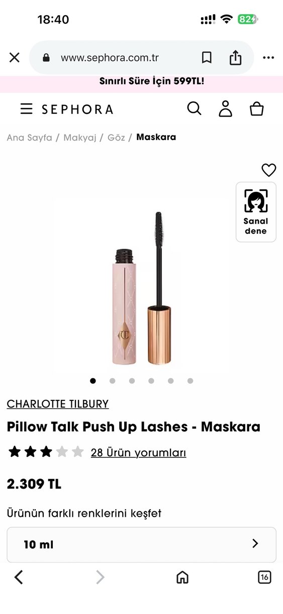 CHARLOTTE TILBURY
Pillow Talk Push Up Lashes - Maskara - Görsel 2