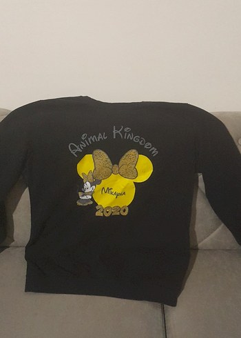 Siyah Baskılı Kadın Sweatshirt