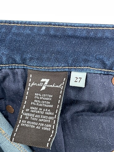 27 Beden lacivert Renk 7 For All Mankind Jean / Kot %70 İndirimli.