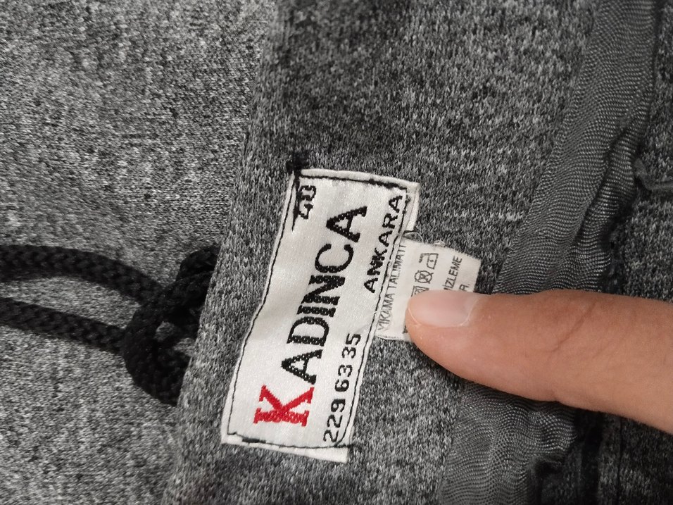 Gri Kadın Uzun Rahat Etek - Görsel 3