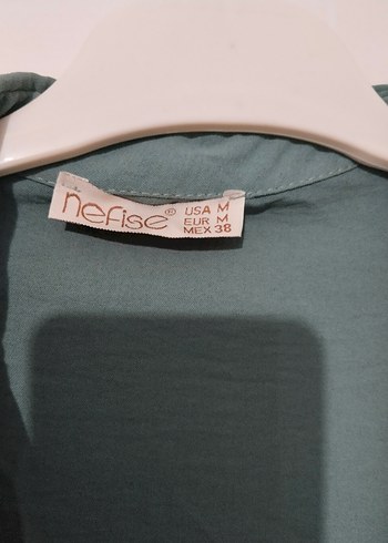 Düğmeli Uzun Yeşil  tunik - Görsel 2