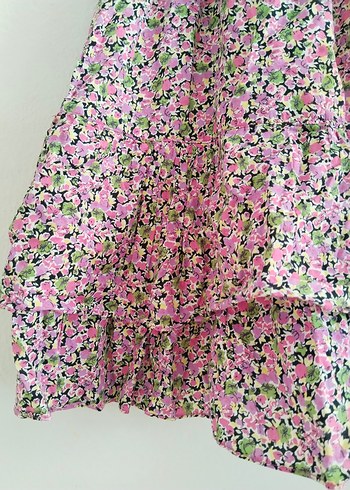 Kız Çocuk Renkli Fırfırlı Bohem Elbise - Görsel 2