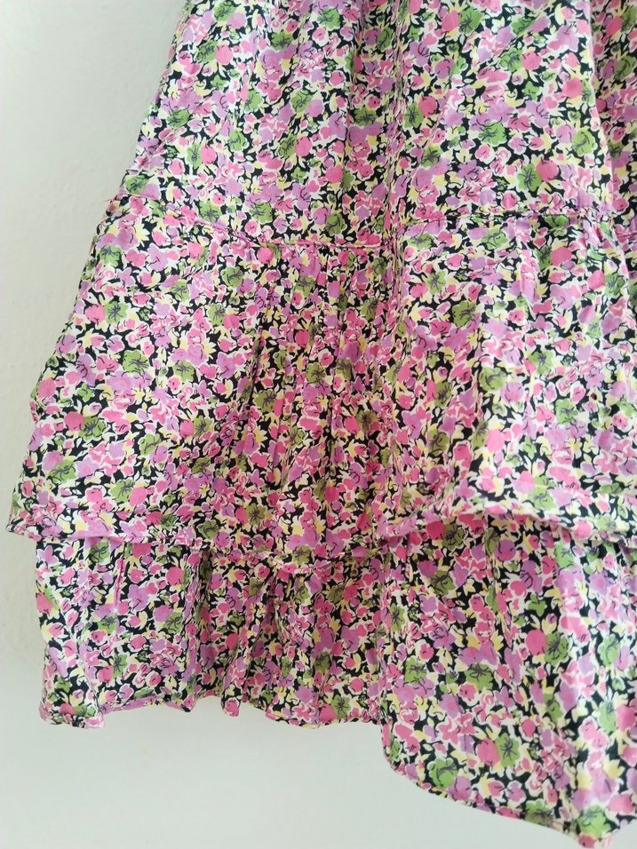 Kız Çocuk Renkli Fırfırlı Bohem Elbise - Görsel 2