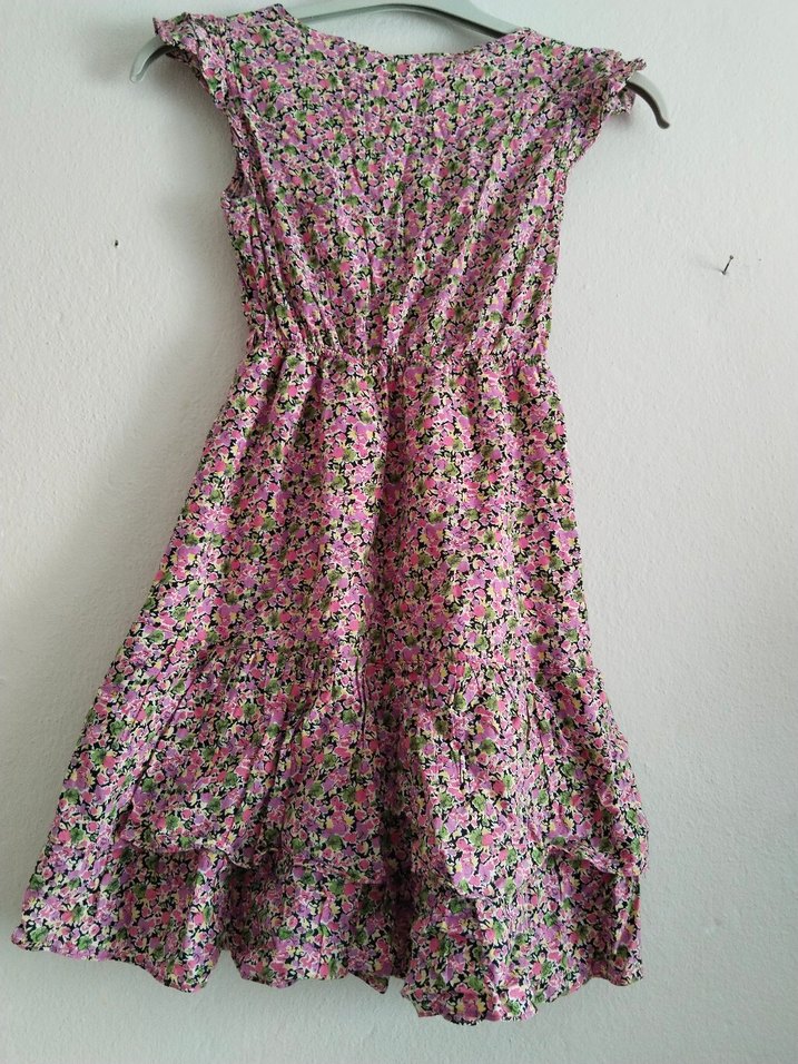 Kız Çocuk Renkli Fırfırlı Bohem Elbise - Görsel 5